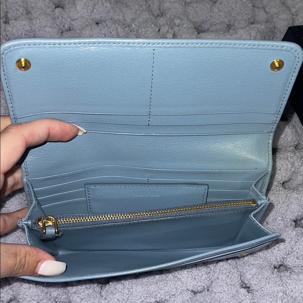 Prada Light Blue Leather Wallet - Picture 3 of 8
